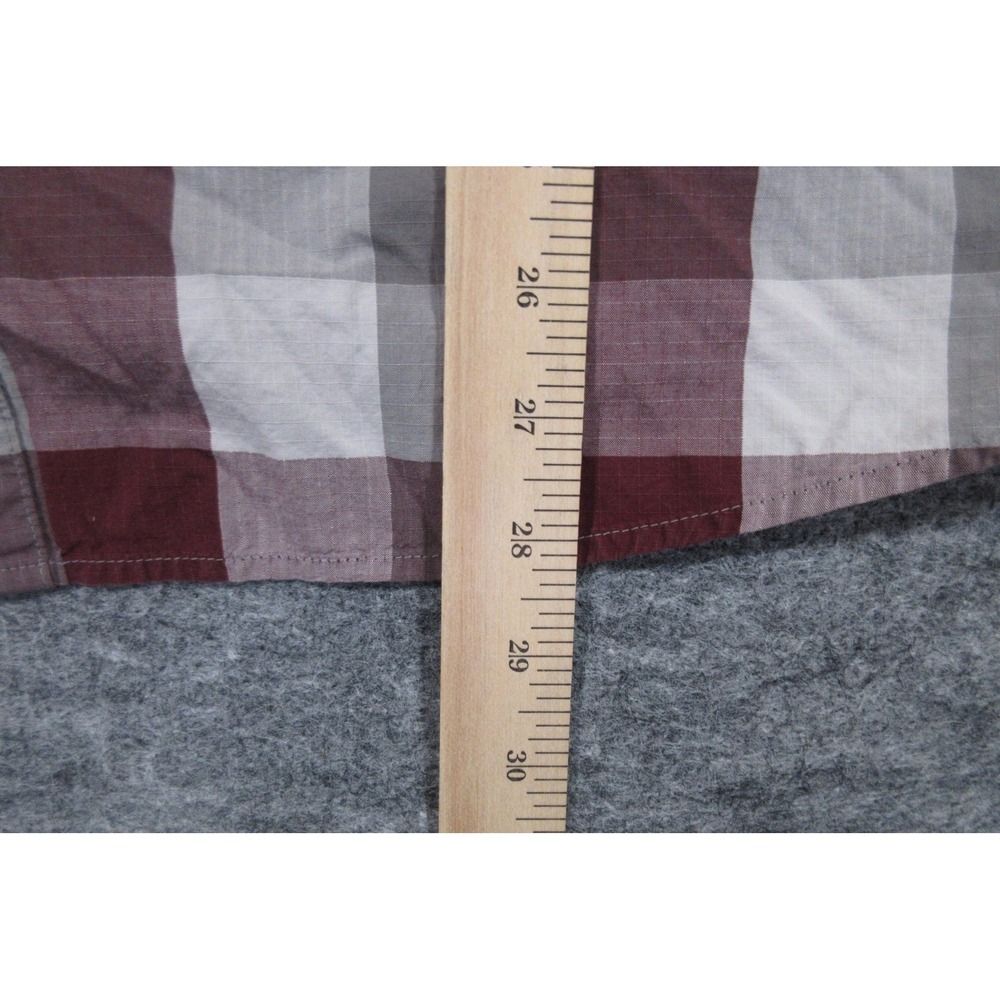 Patagonia Shirt Mens Large Red Gray Plaid Organic Cotton Long Sleeve Button Up - Picture 5 of 7
